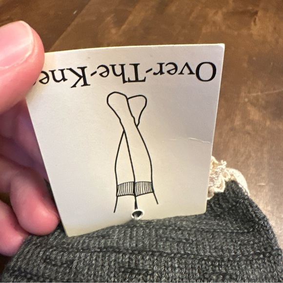 New Versona Over the Knee Socks Frills Ruffles Gray One Size Preppy Cozy - Picture 3 of 5